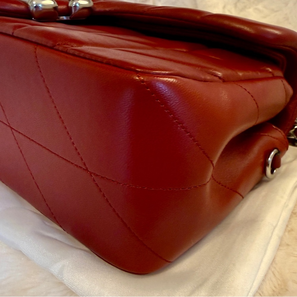 EUC Coach quilted tabby 26 shoulder/crossbody in dark ruby with silver hardware - Picture 8 of 12